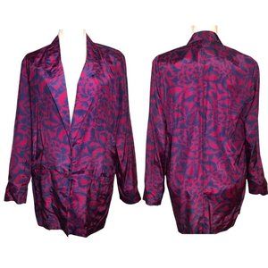 IRKA Vintage 90's Floral Oversized Boyfriend Blazer Fushia Pink